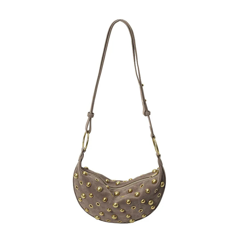 Suede Rivet Designer Bag