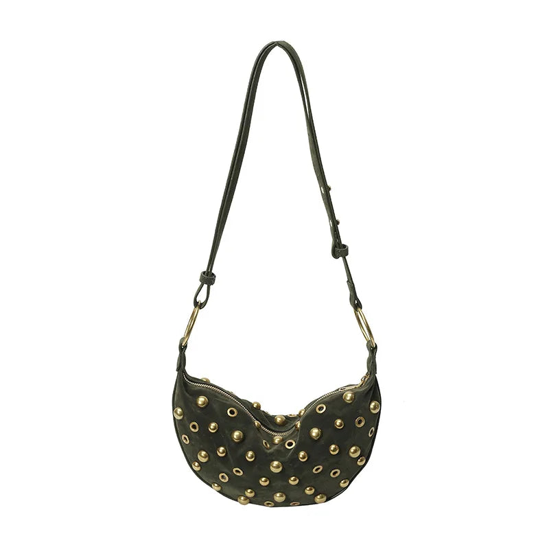 Suede Rivet Designer Bag