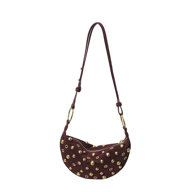 Suede Rivet Designer Bag